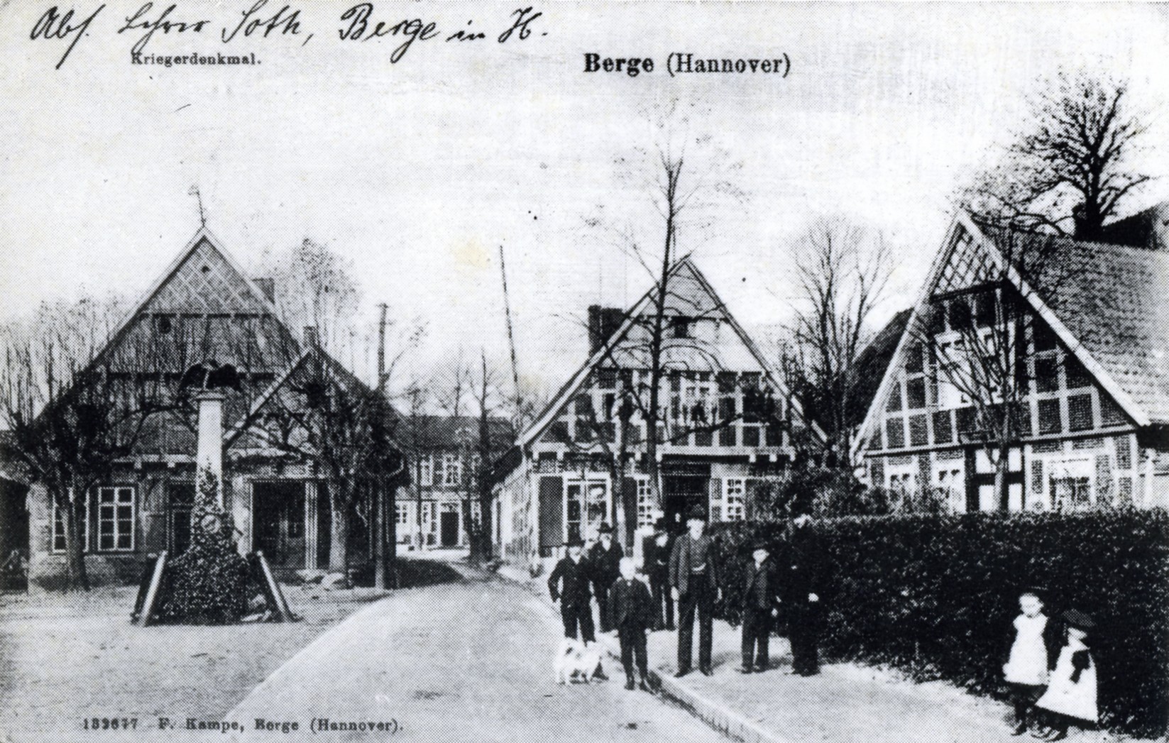 Enge Ortsdurchfahrt Obenberge bis 1908